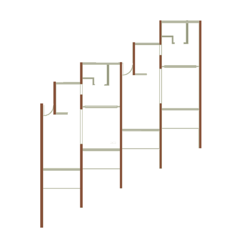 Existing floor plan at scale 1 to 50