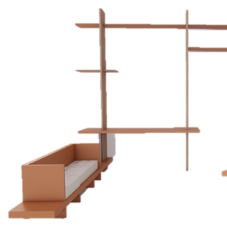 Adaptable shelving furniture