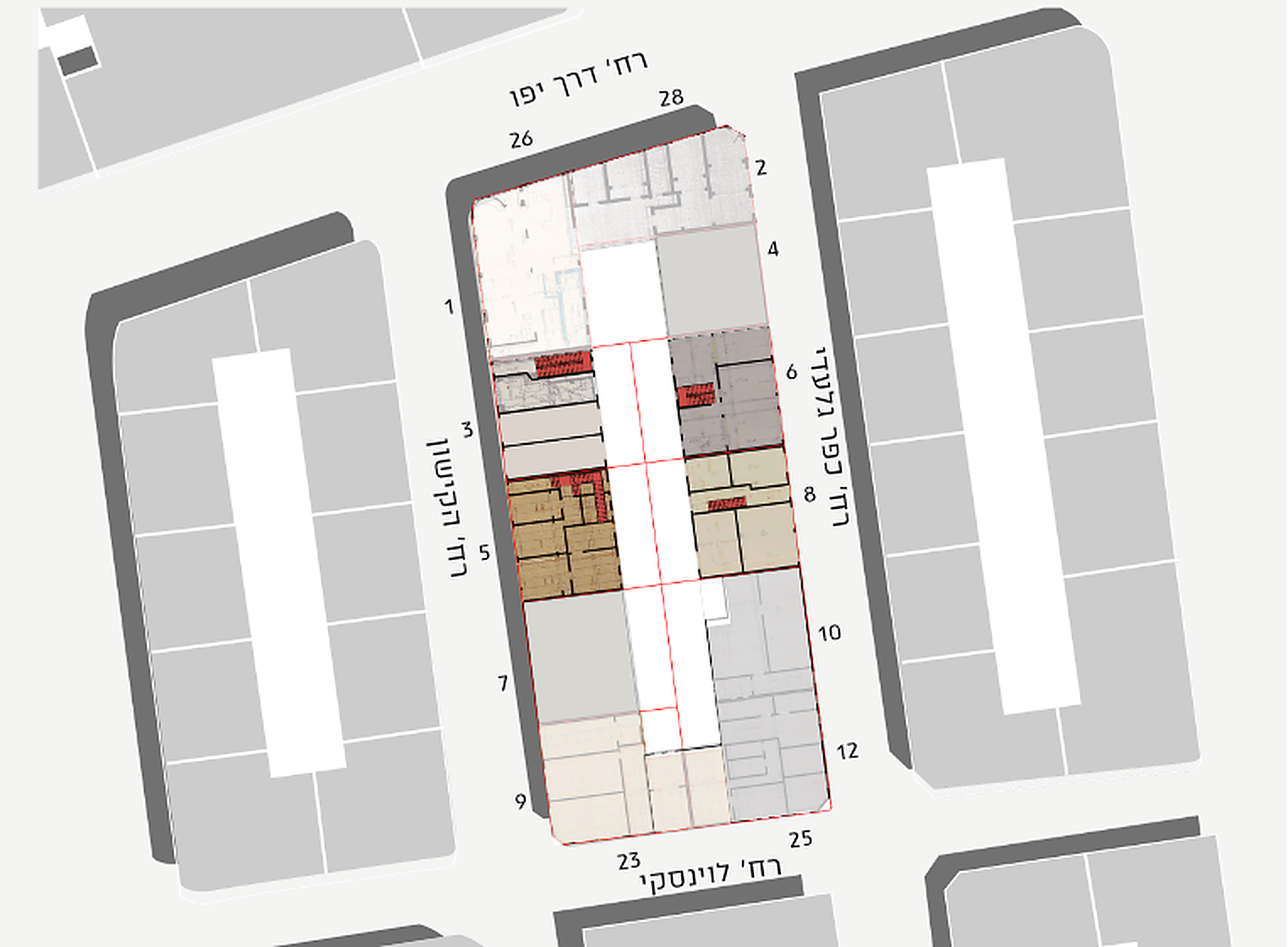 Existing inner-block circulation plan