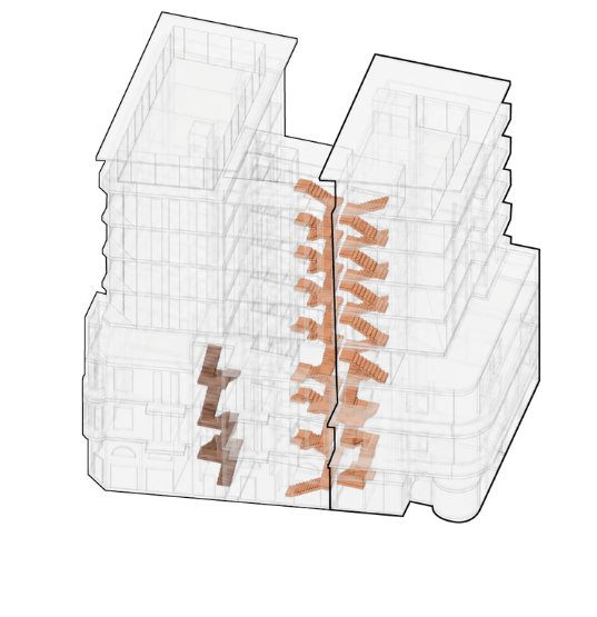 Yaffo facade circulation diagram