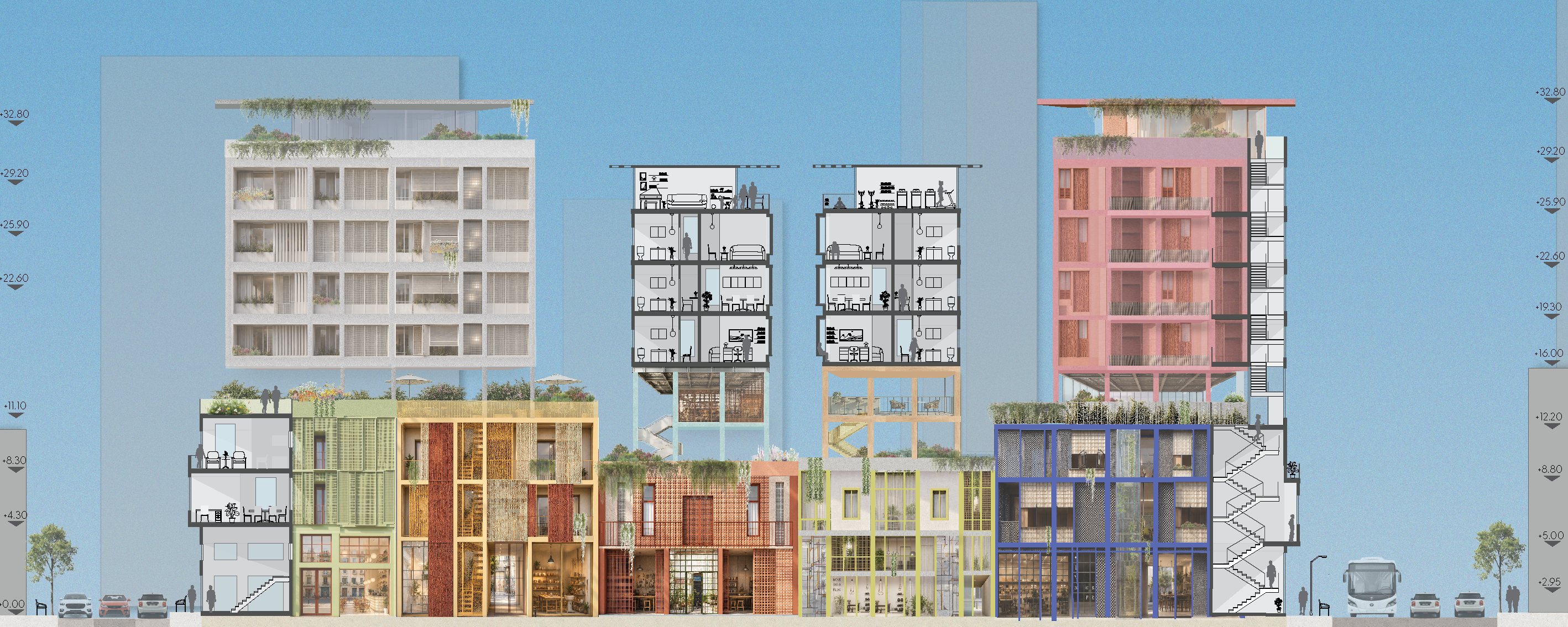 Architectural Section B–B through the InsideOut project
