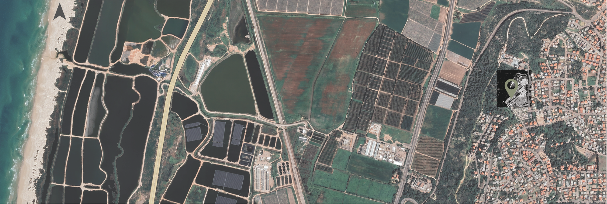 Aerial location map of Zikhron Ya'akov