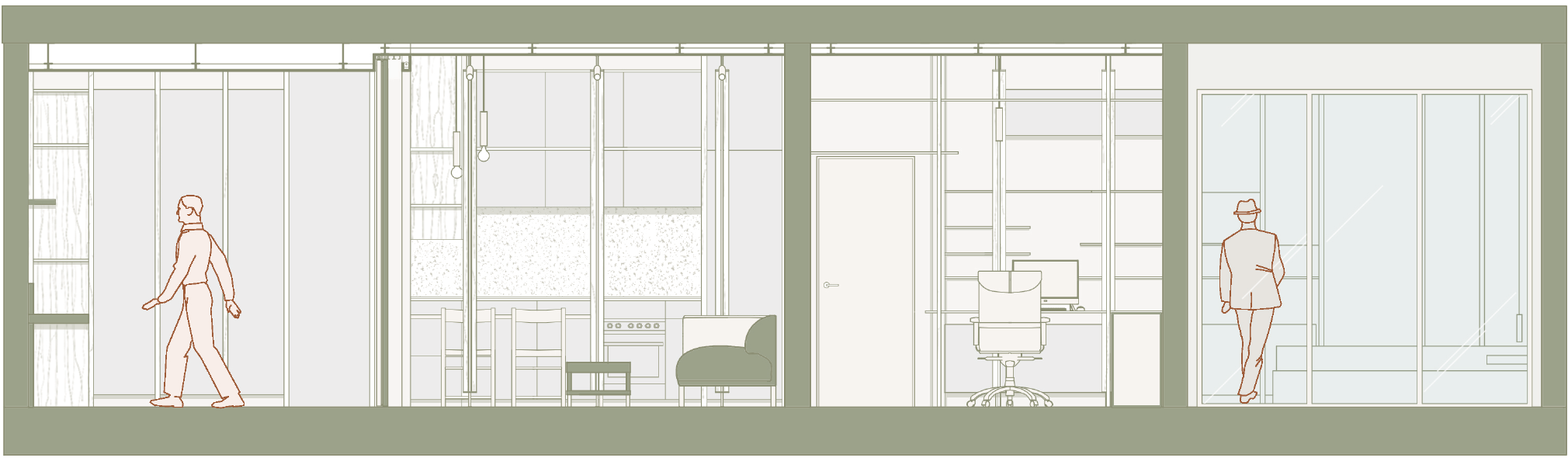 Architectural Section B-B at scale 1 to 50