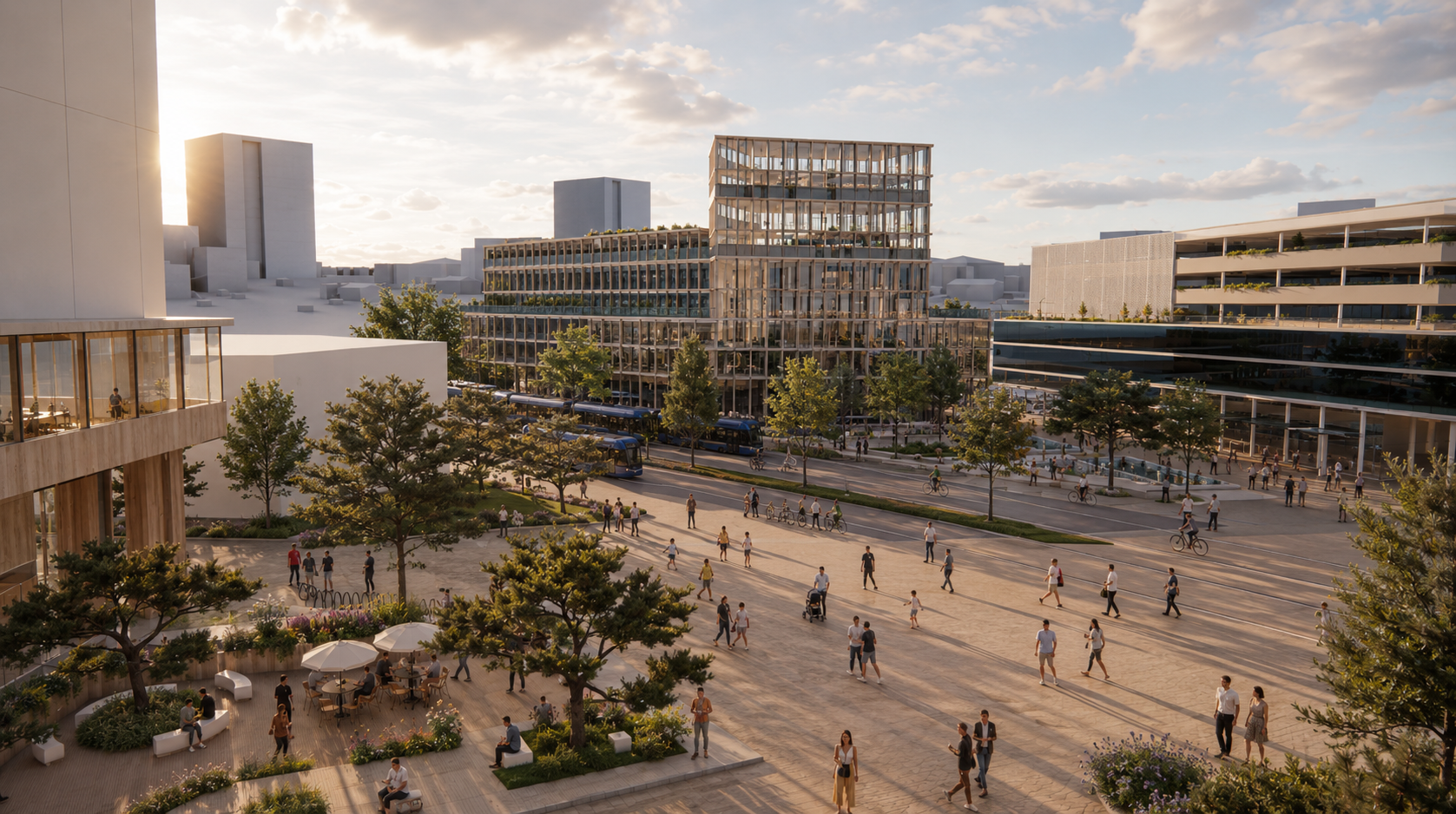 Proposed public square and mixed-use urban development in North Jaffa