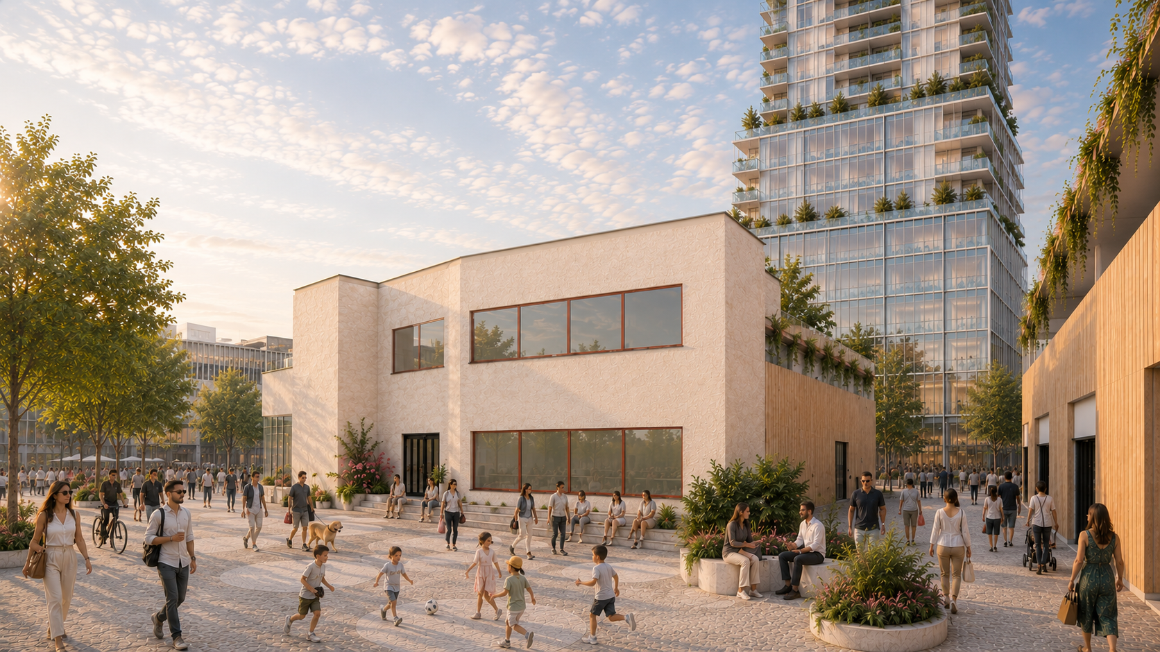 Proposed transit and public-space view